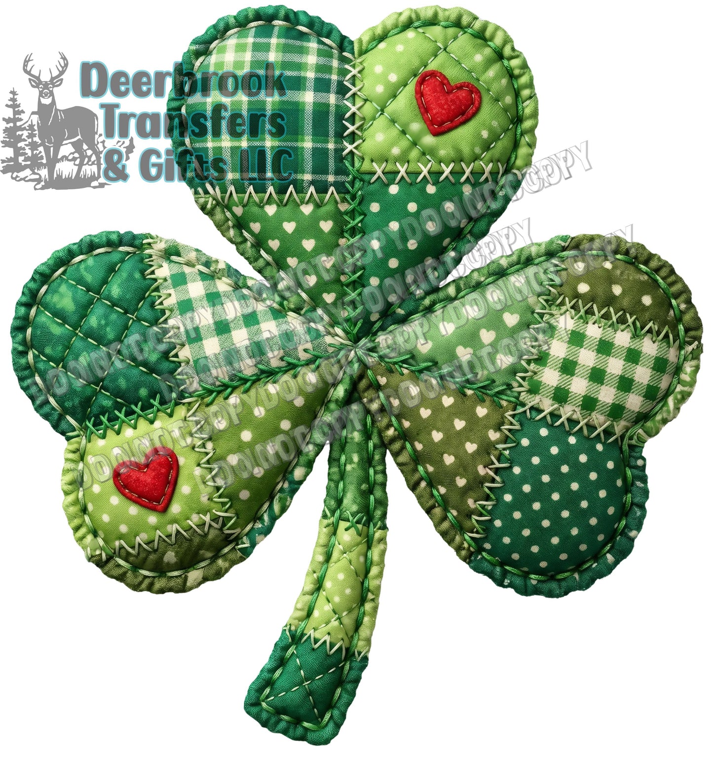 Faux Applique shamrock  DTF Transfer