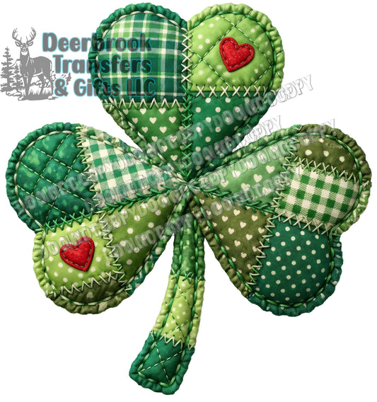 Faux Applique shamrock  DTF Transfer