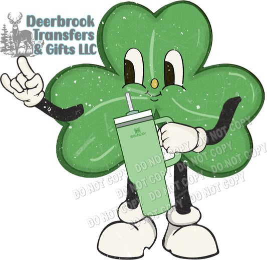 shamrock man retro DTF Transfer