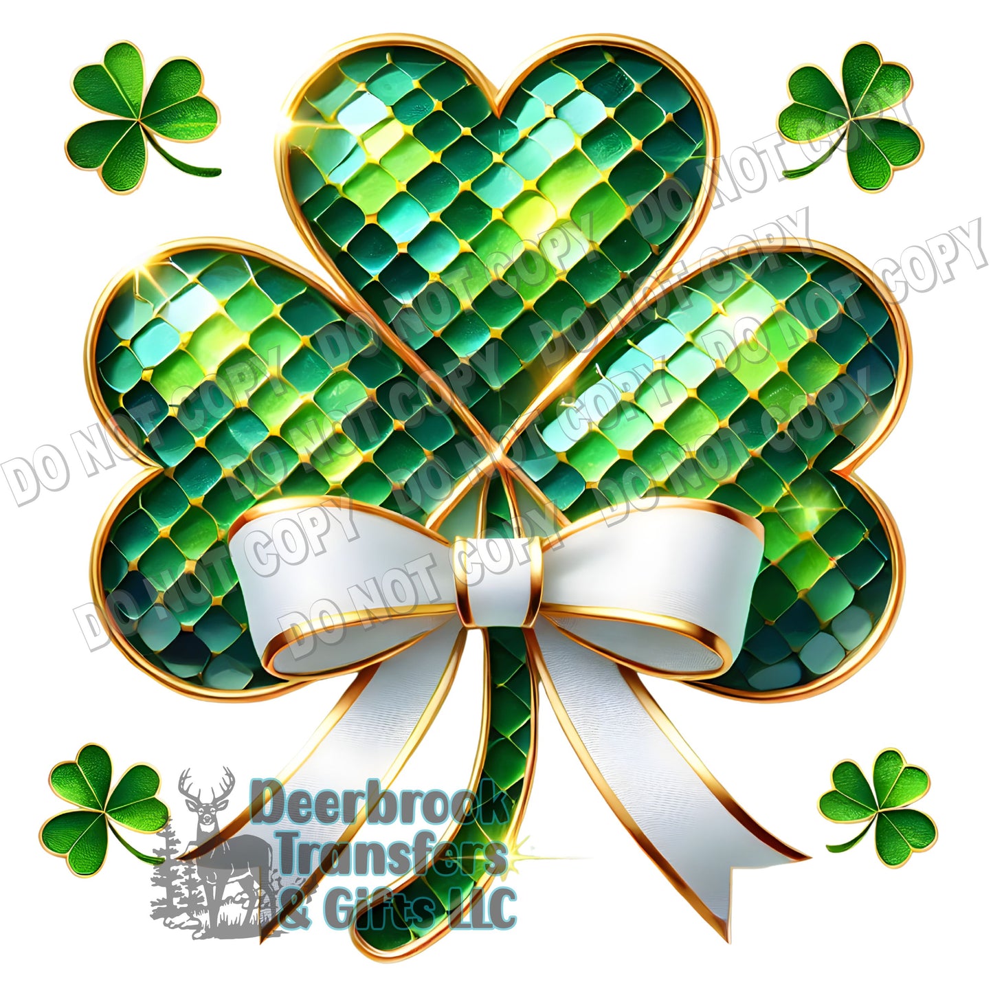 Faux glitz shamrock  DTF Transfer