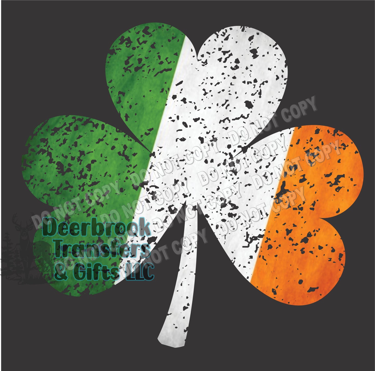 Shamrock- green/ white/ orange  DTF Transfer