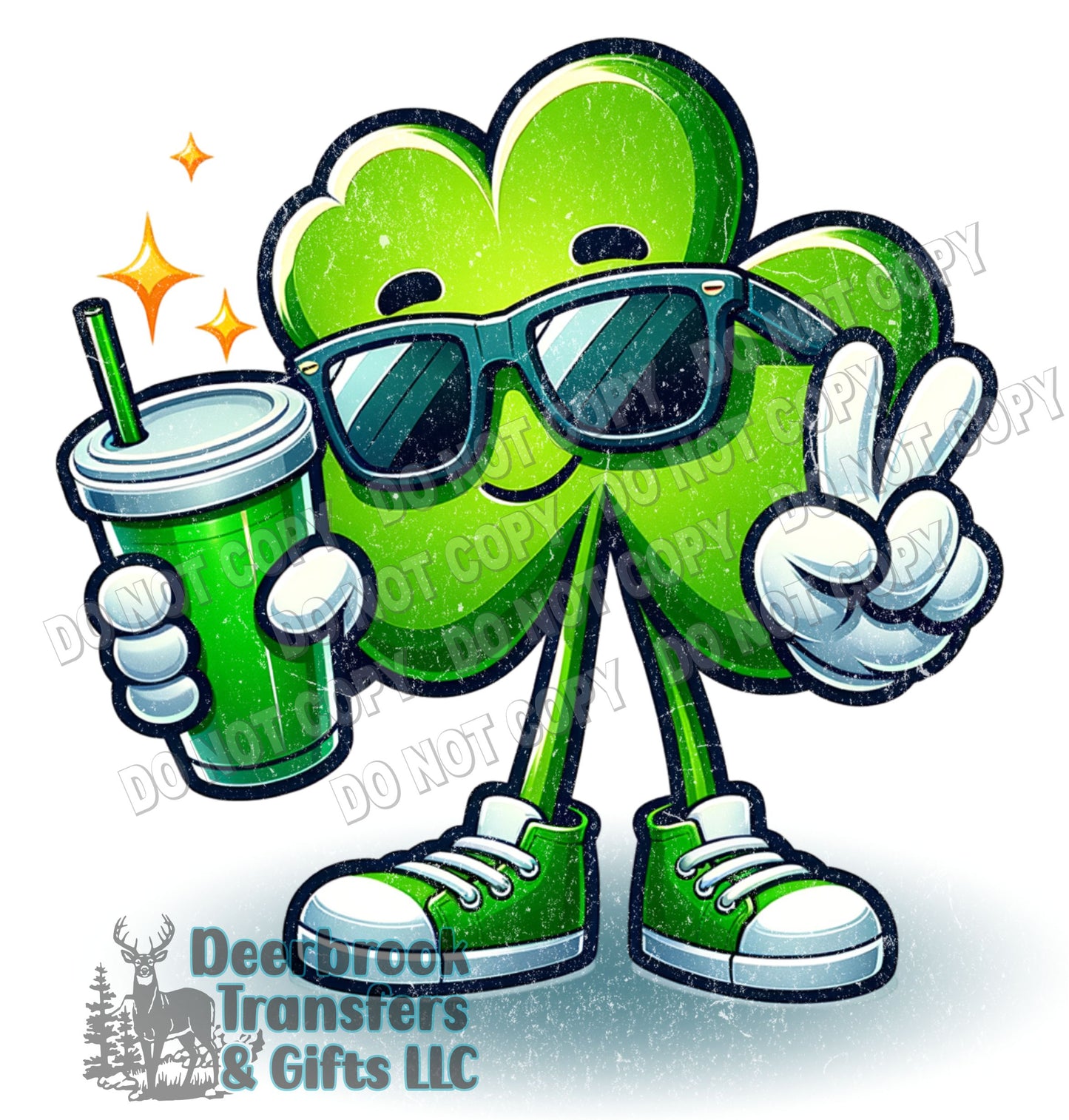 shamrock man retro DTF Transfer