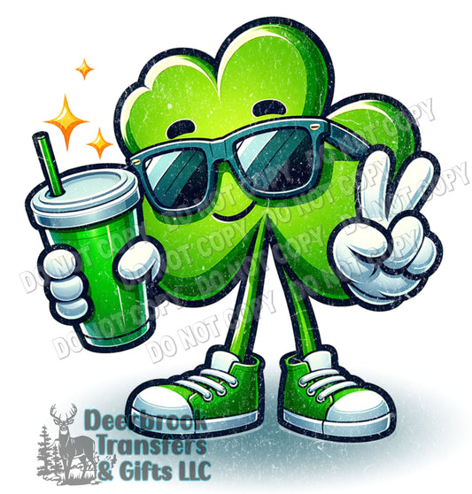 shamrock man retro DTF Transfer