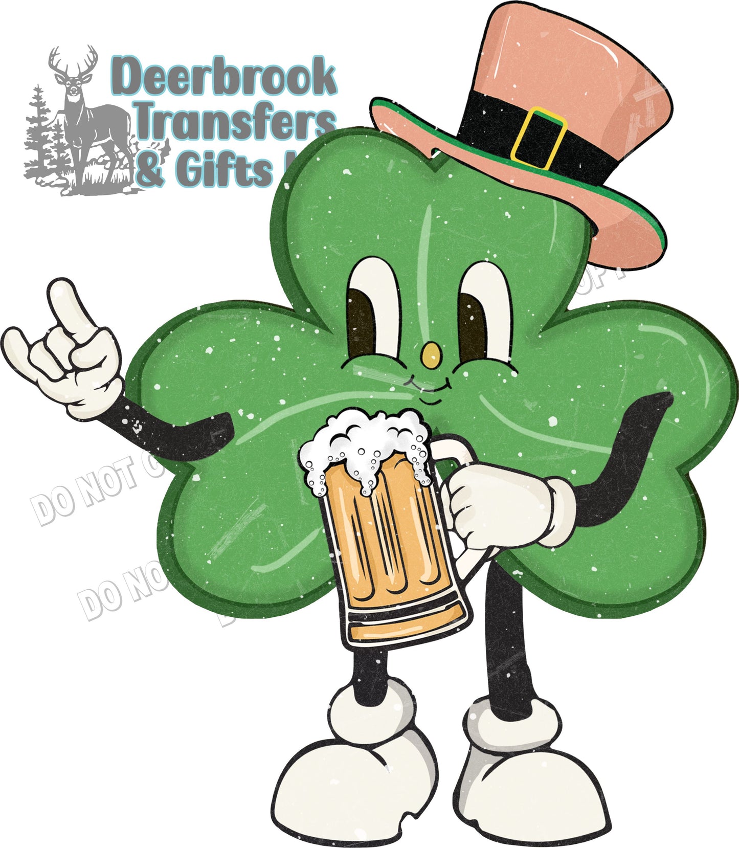 shamrock man retro DTF Transfer