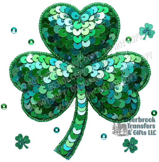Faux sequin shamrock  DTF Transfer