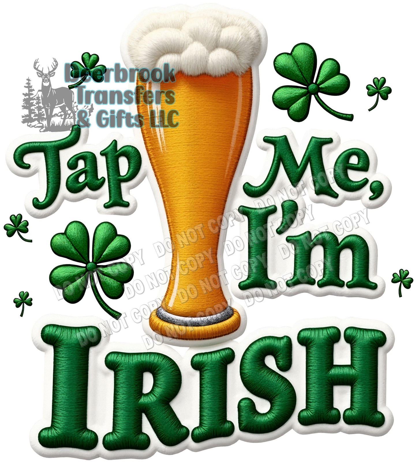 Tap me I'm Irish faux Patch effect  DTF Transfer