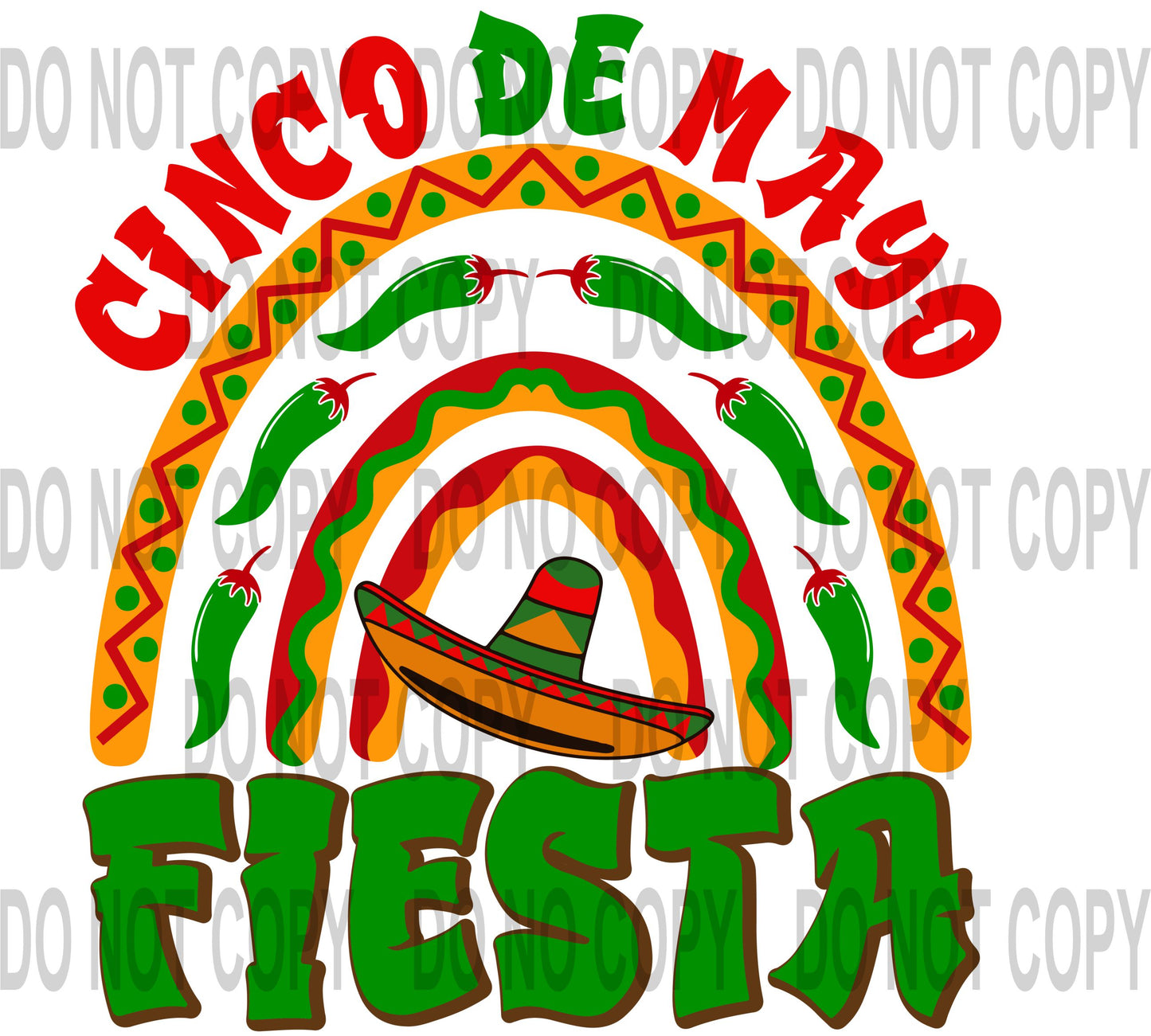 Cinco De Mayo Fiesta Rainbow transfer