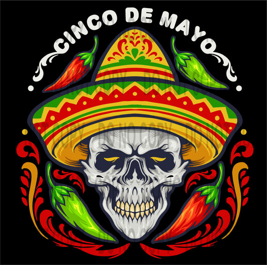 Cinco De Mayo Skull transfer