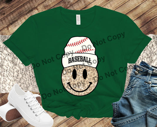 Baseball wearing beanie transfer