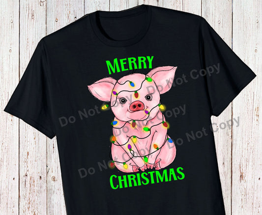 Merry Christmas Pig transfer